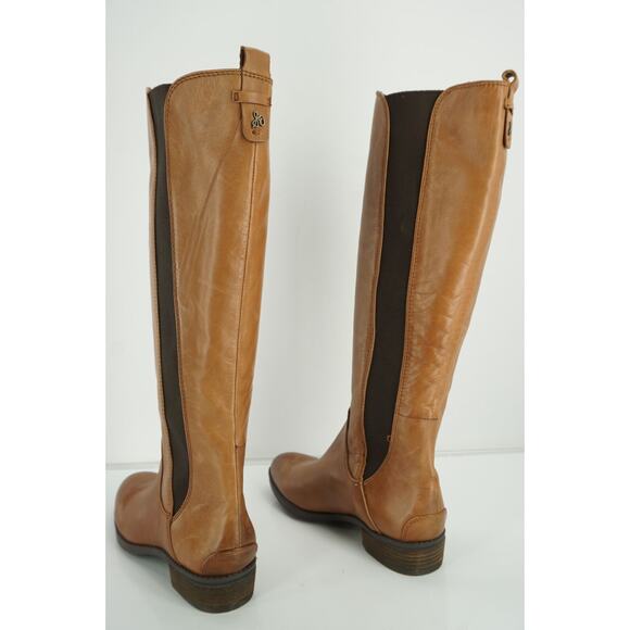 Sam Edelman Paradox whiskey brown Riding Boots stretch distressed - Picture 5 of 12